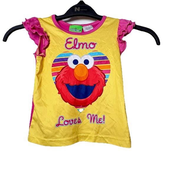 Sesame Street T Shirt Girls Sz 4T Elmo Loves Me 2012 YTK Silky Smooth Shirt - Picture 1 of 6